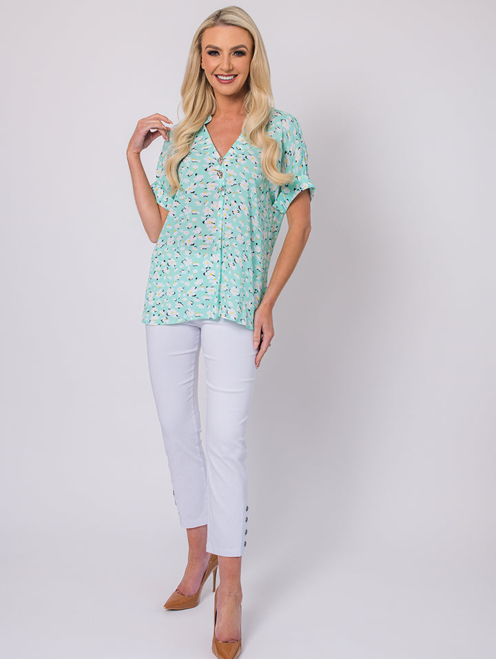 Button Blouse - Mint