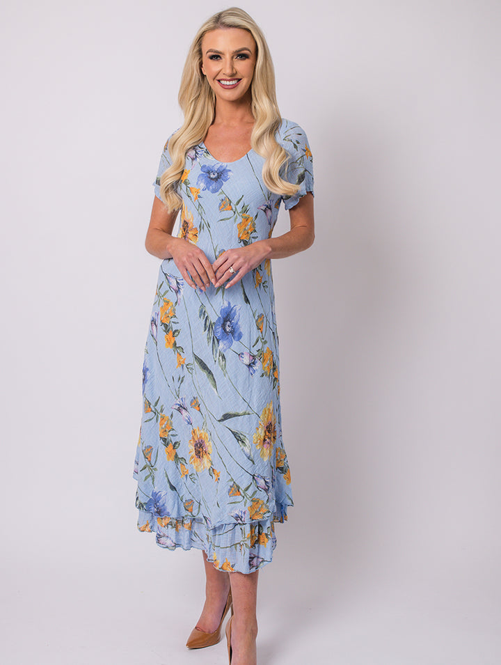 Print Dress - Blue