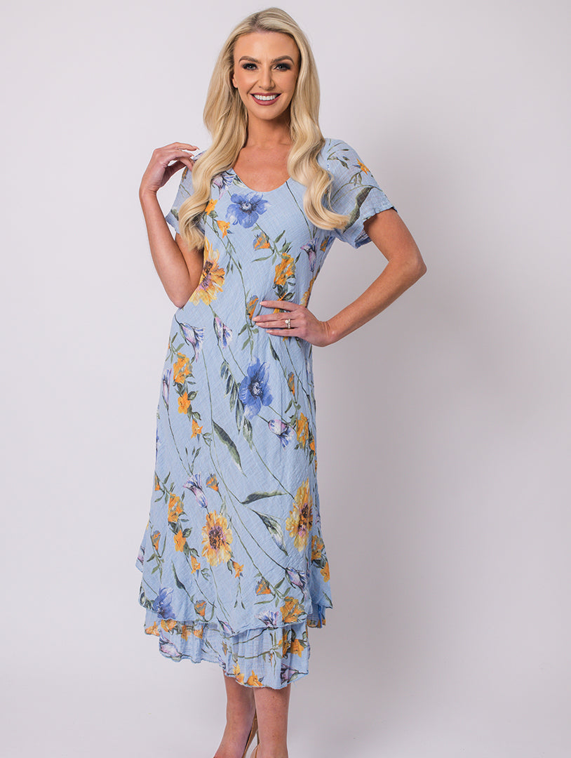Print Dress - Blue