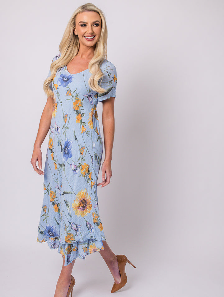 Print Dress - Blue