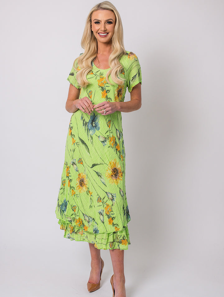 Print Dress - Lime