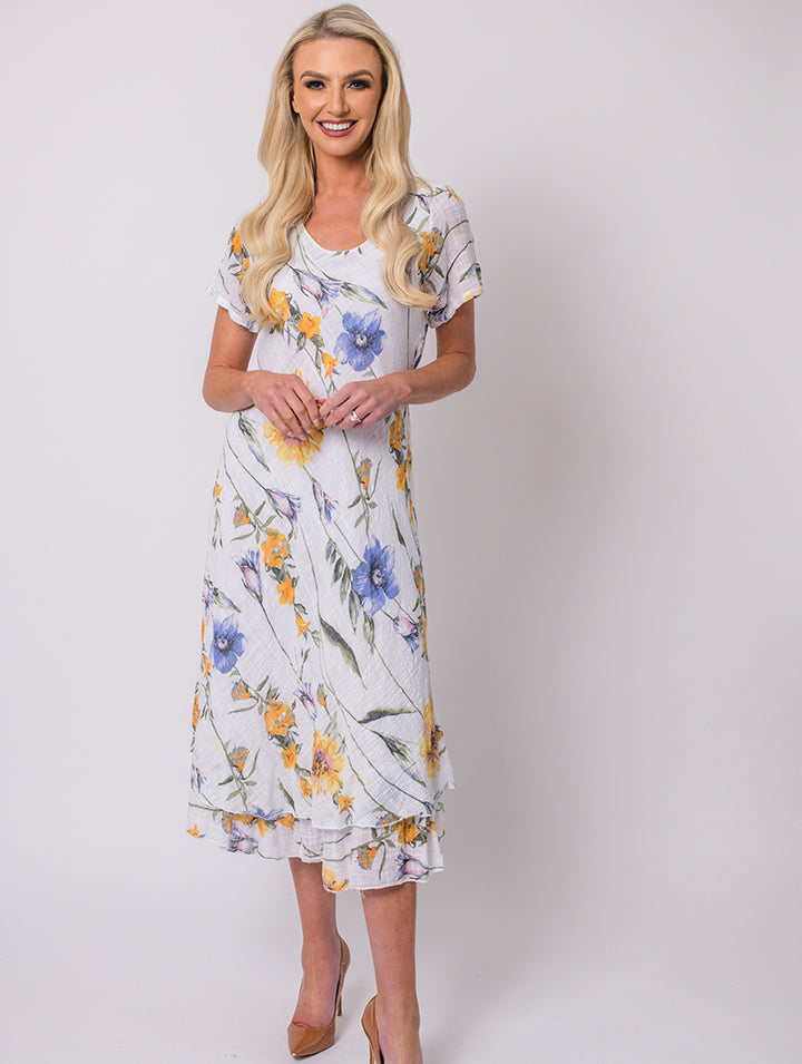 Print Dress - White