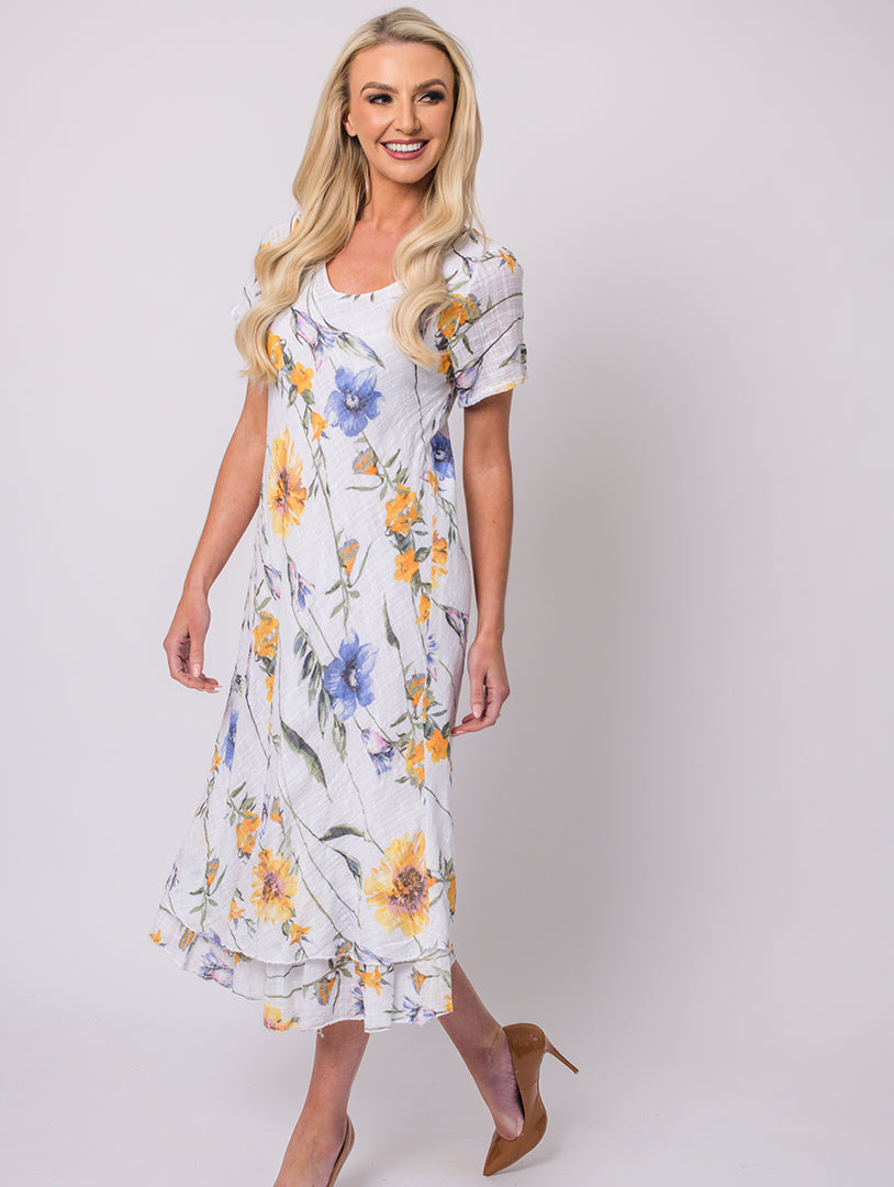 Print Dress - White