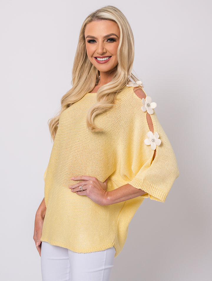 Daisy Front Top - Lemon - One Size