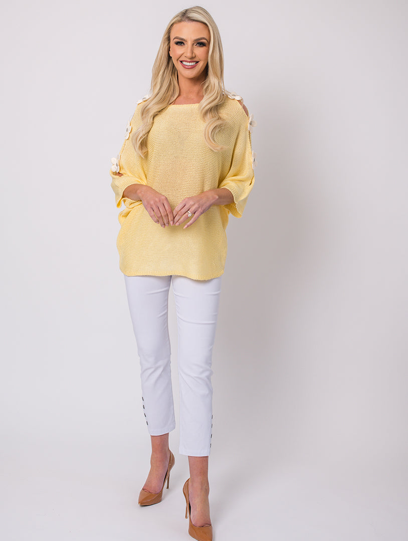 Daisy Front Top - Lemon - One Size