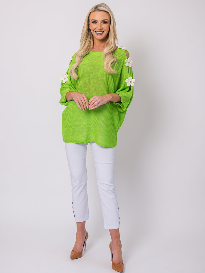 Daisy Front Top - Lime - One Size