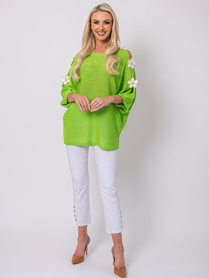 Daisy Front Top - Lime - One Size
