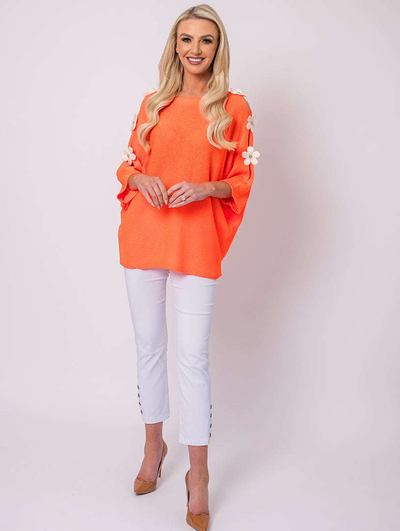 Daisy Front Top - Orange - One Size