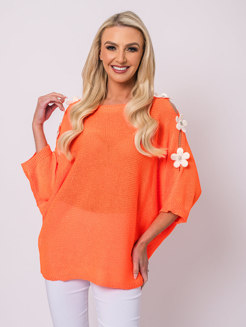 Daisy Front Top - Orange - One Size