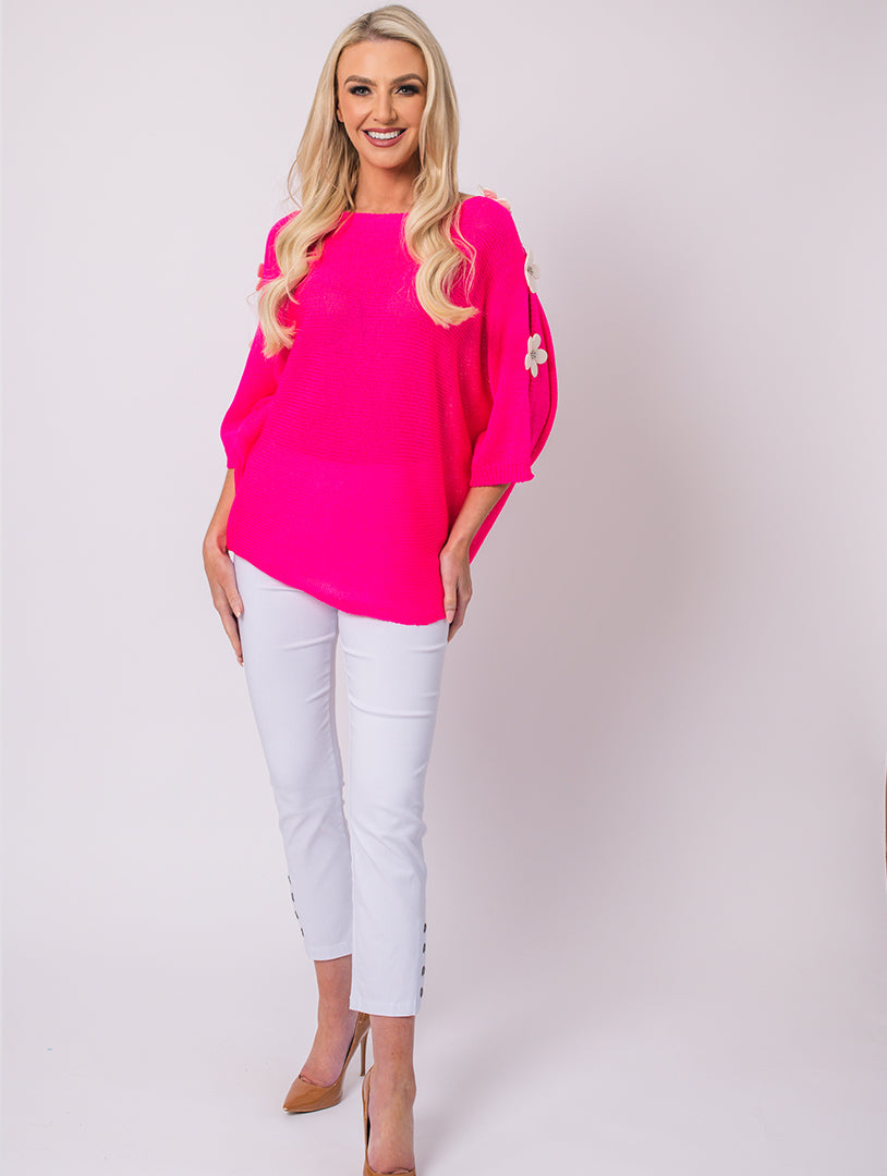 Daisy Front Top - Strong Pink - One Size