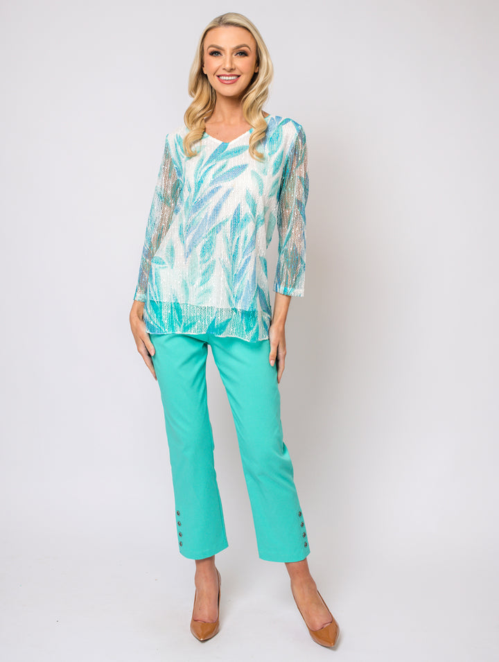 Lace Top - Turquoise Multi