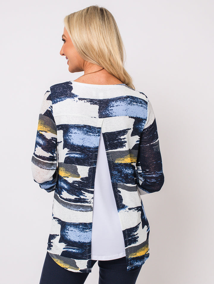 Split Back Top - Baby Blue