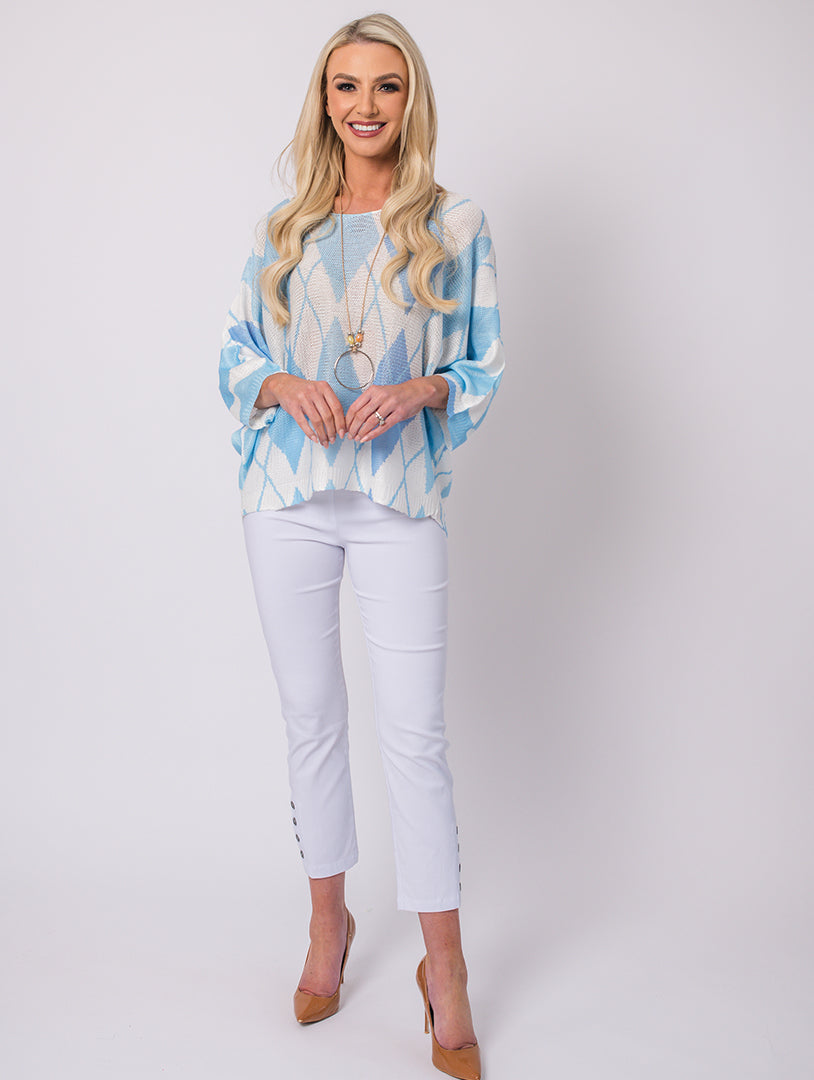 Diamond Top - Light Blue - One Size