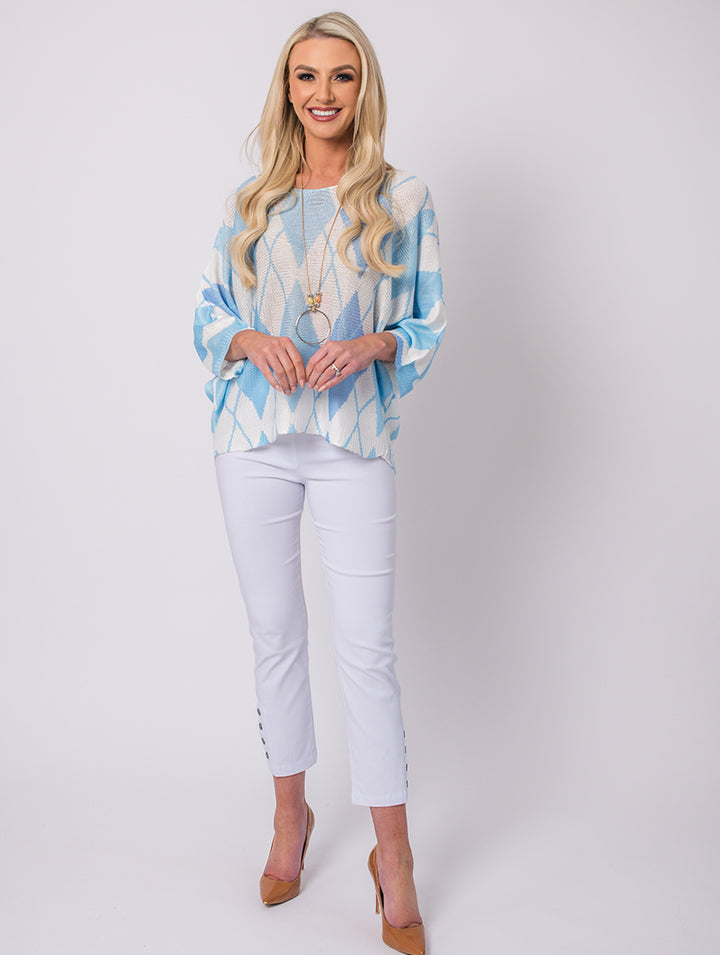 Diamond Top - Light Blue - One Size