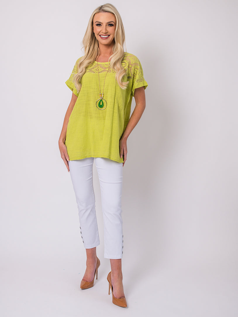 Lace Top - Lime - One Size
