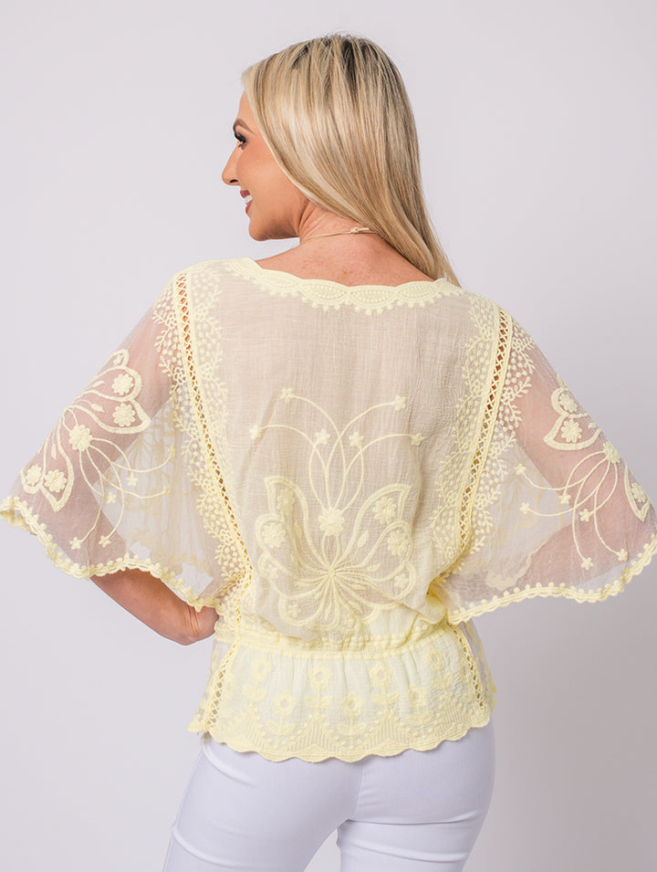 Lace Top - Lemon - One Size