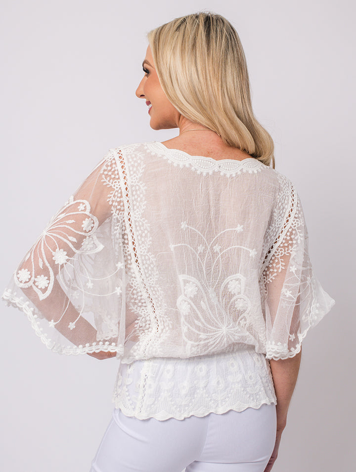 Lace Top - White - One Size