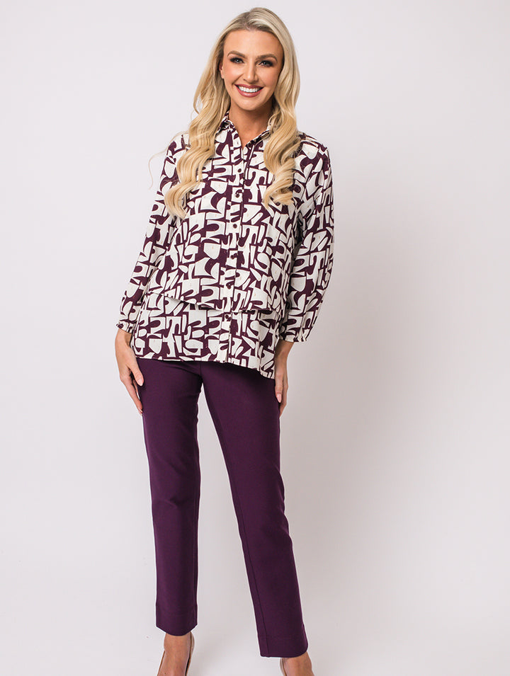Layered Blouse - Wine