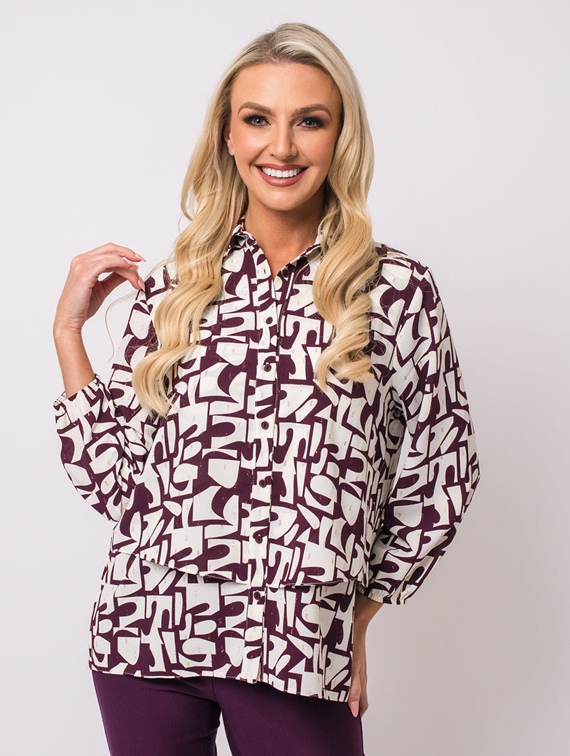Layered Blouse - Wine