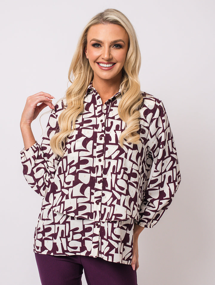 Layered Blouse - Wine