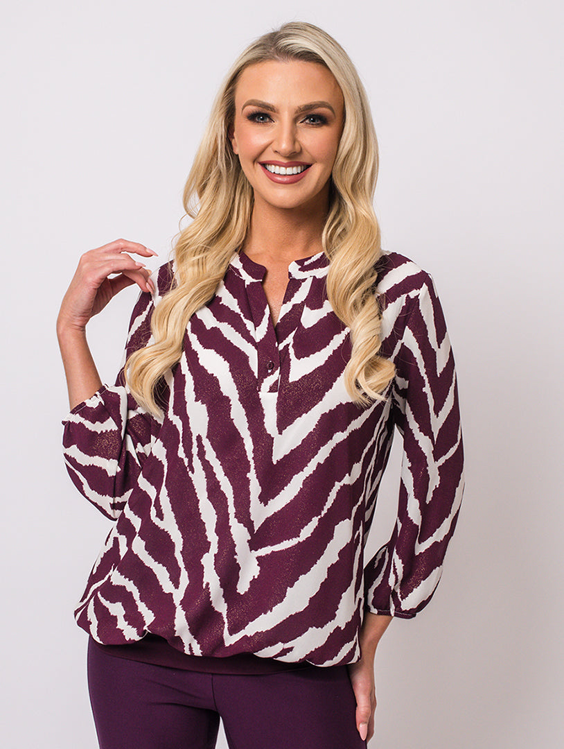 Lined Blouse - Wine