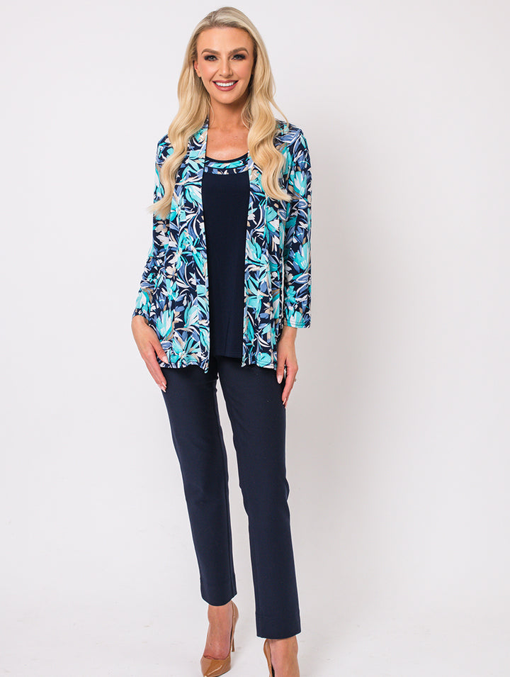 INSERT TOP - NAVY TURQ