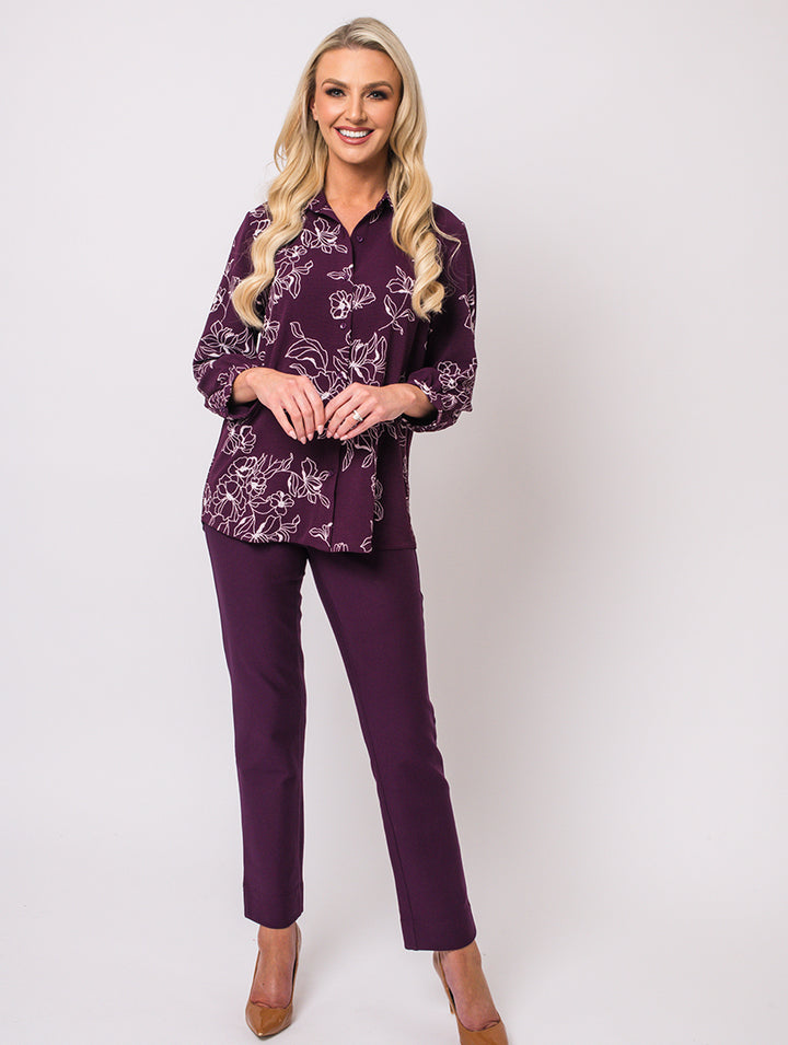 Print Blouse - Mulberry