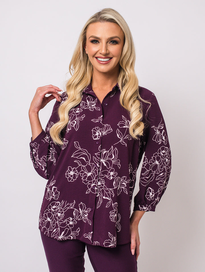 Print Blouse - Mulberry