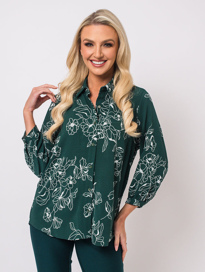 Print Blouse - Pine