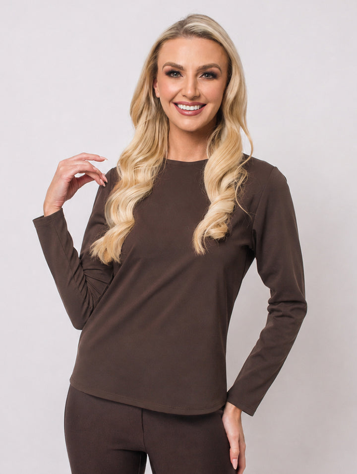 Round Neck Top - Chocolate