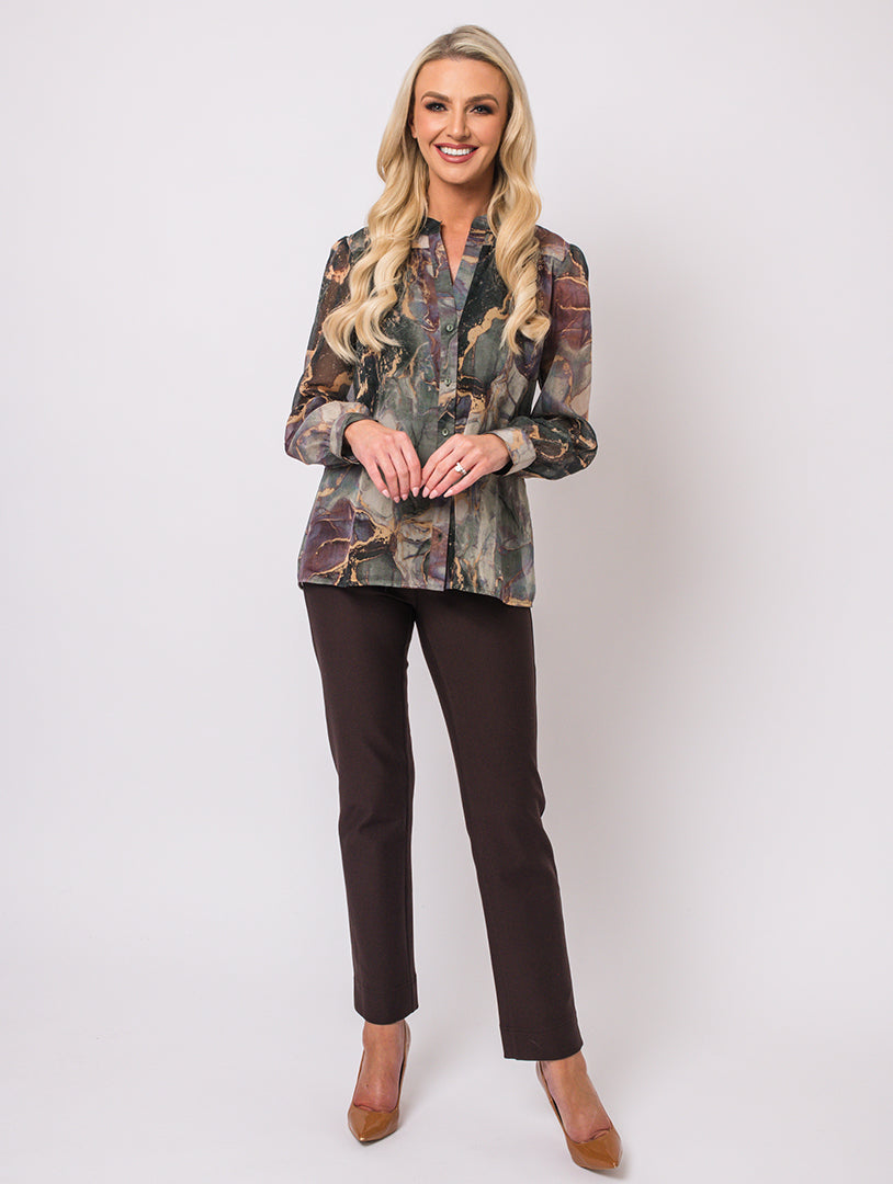 Button Up Blouse - Wine
