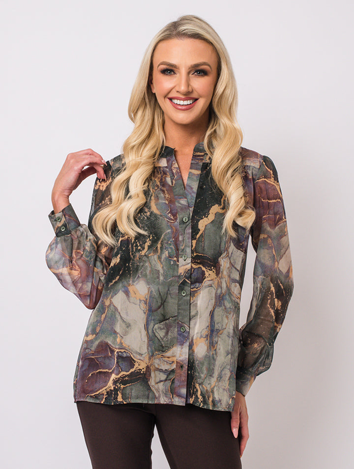 Button Up Blouse - Wine