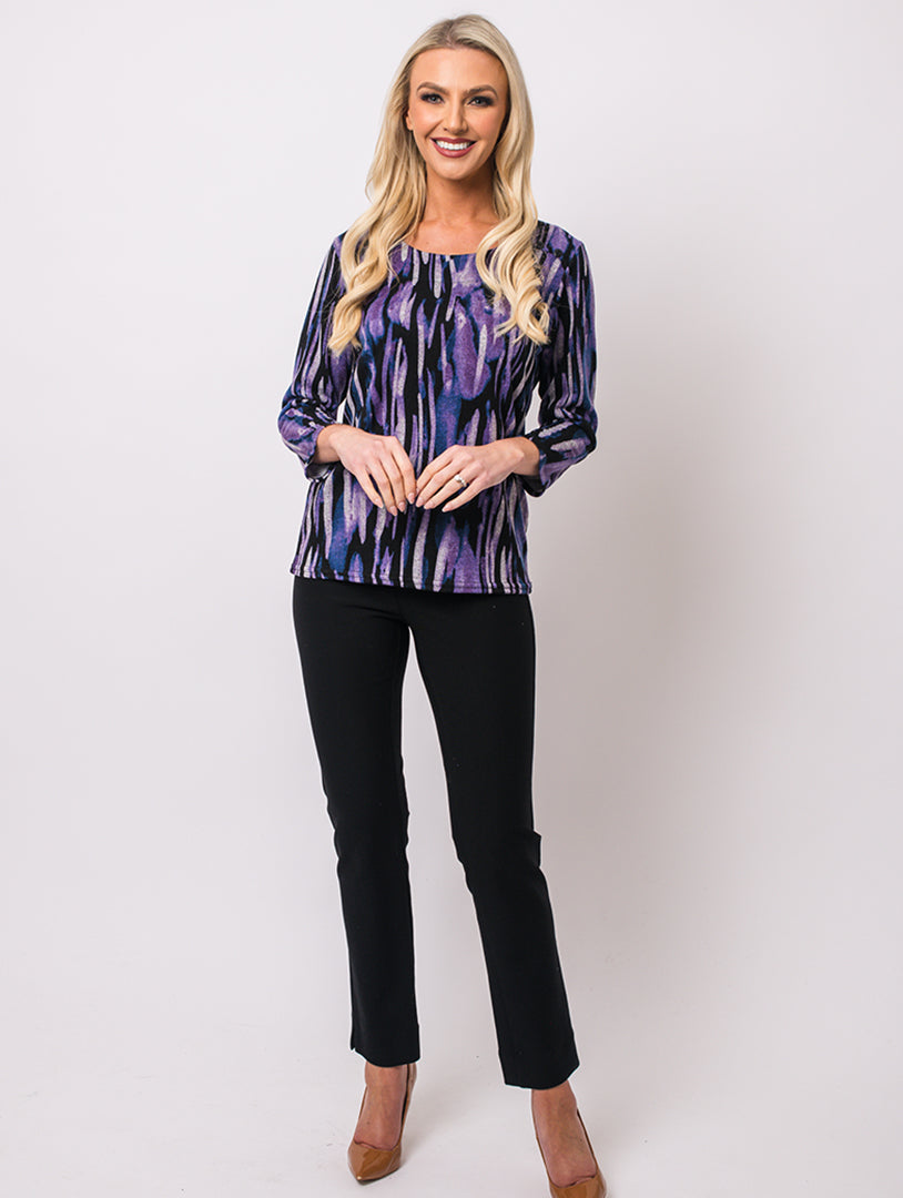Button Top - Purple Multi