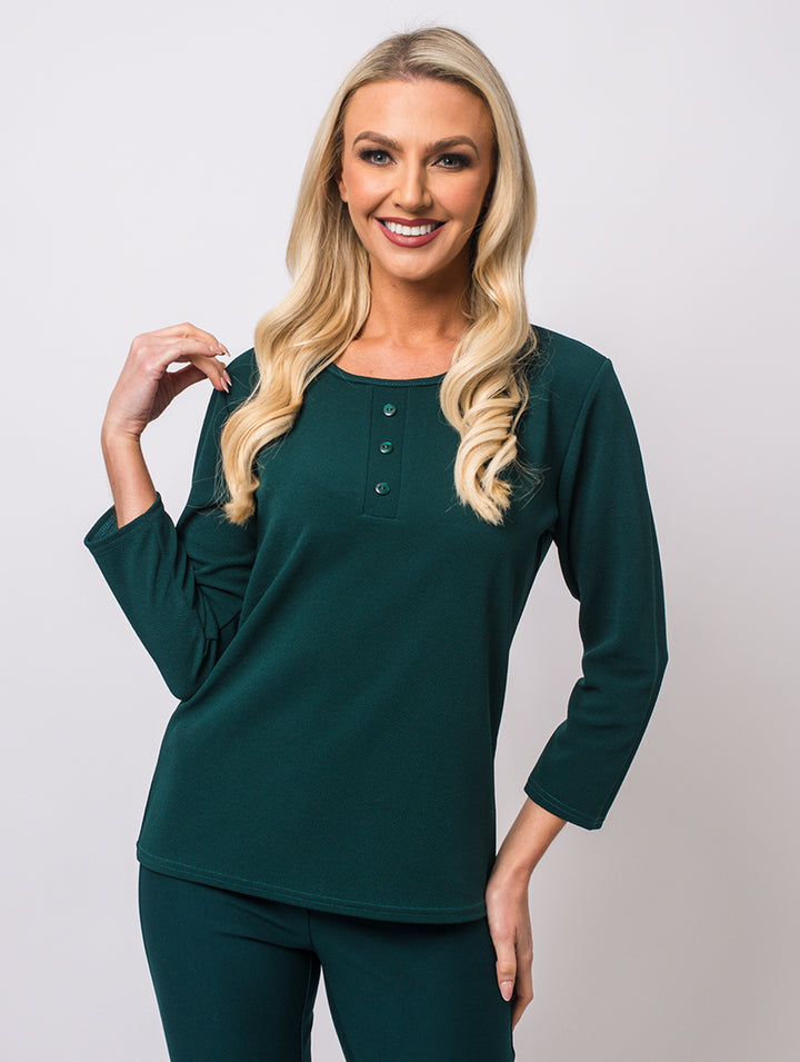 3 Button Top - Pine