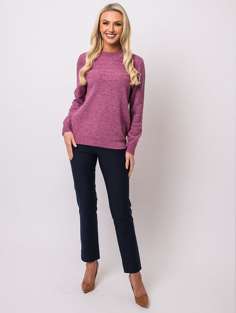 Crew Neck Jumper - Mulberry