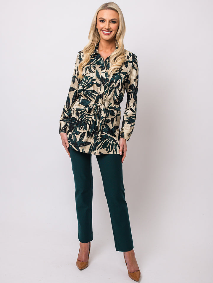 Satin Stripe Jacket - Pine