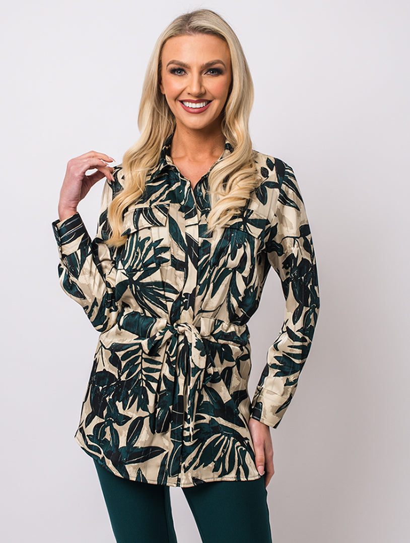 Satin Stripe Jacket - Pine