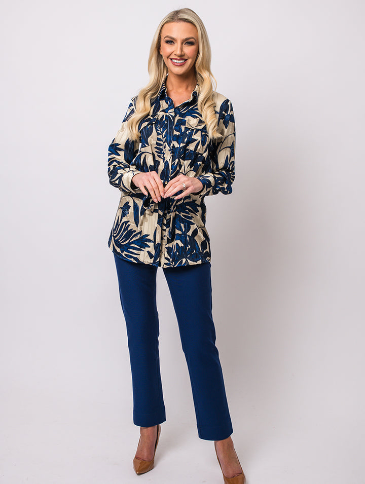 Satin Stripe Jacket - Royal