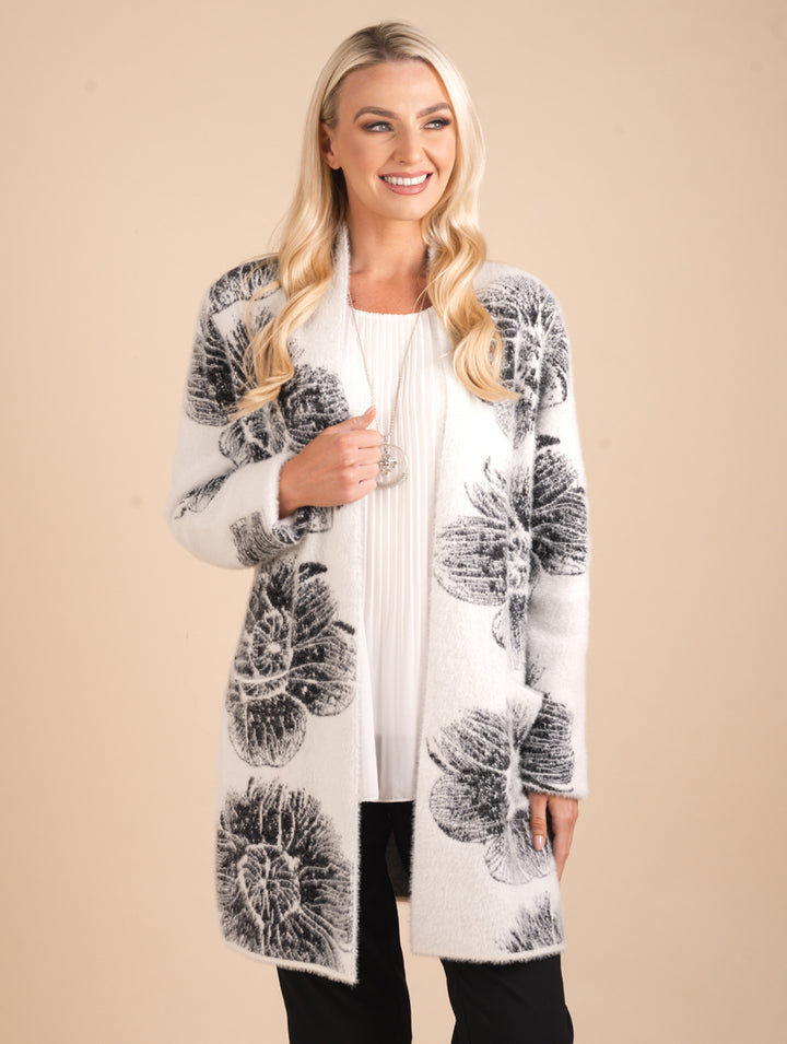 Flower Cardigan - Black Multi