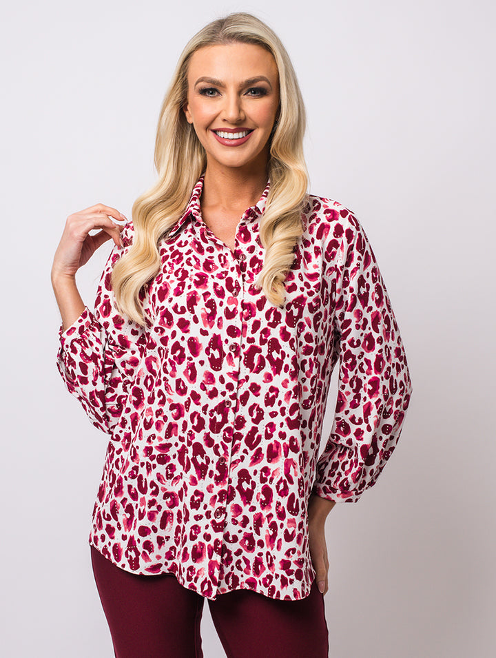 Diamond Blouse - Berry