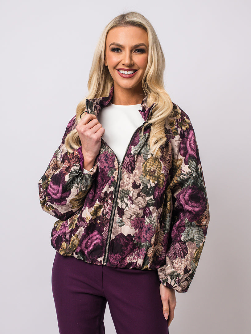 Floral Jacket - Berry - One Size