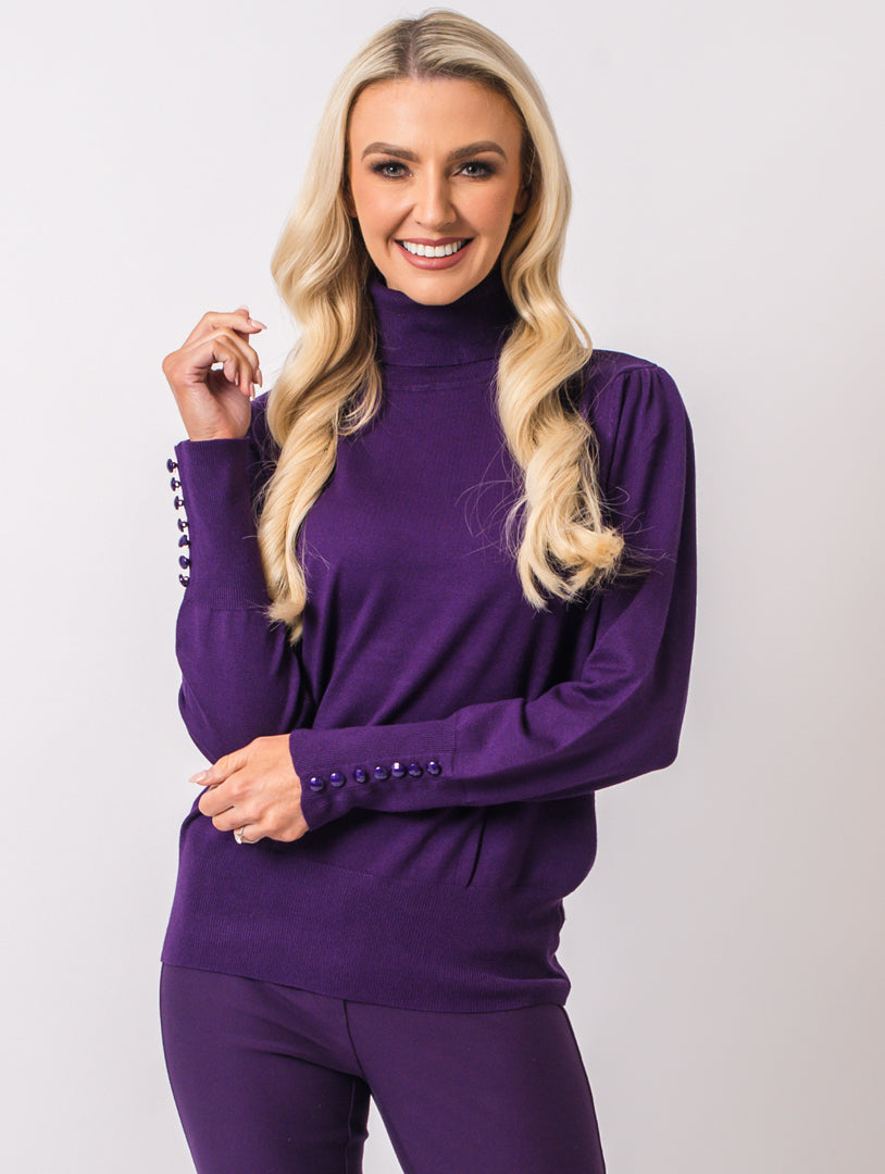 Luxury Polo neck - Damson