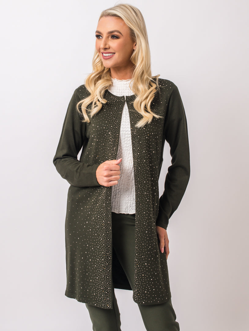 Diamonte Cardigan - Olive