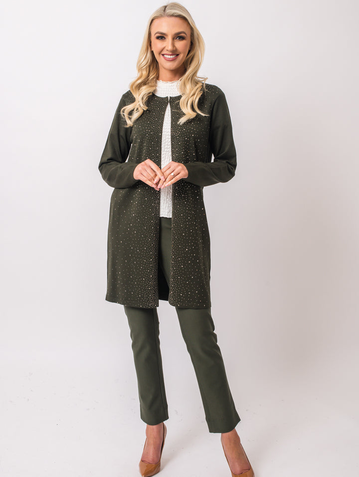 Diamonte Cardigan - Olive