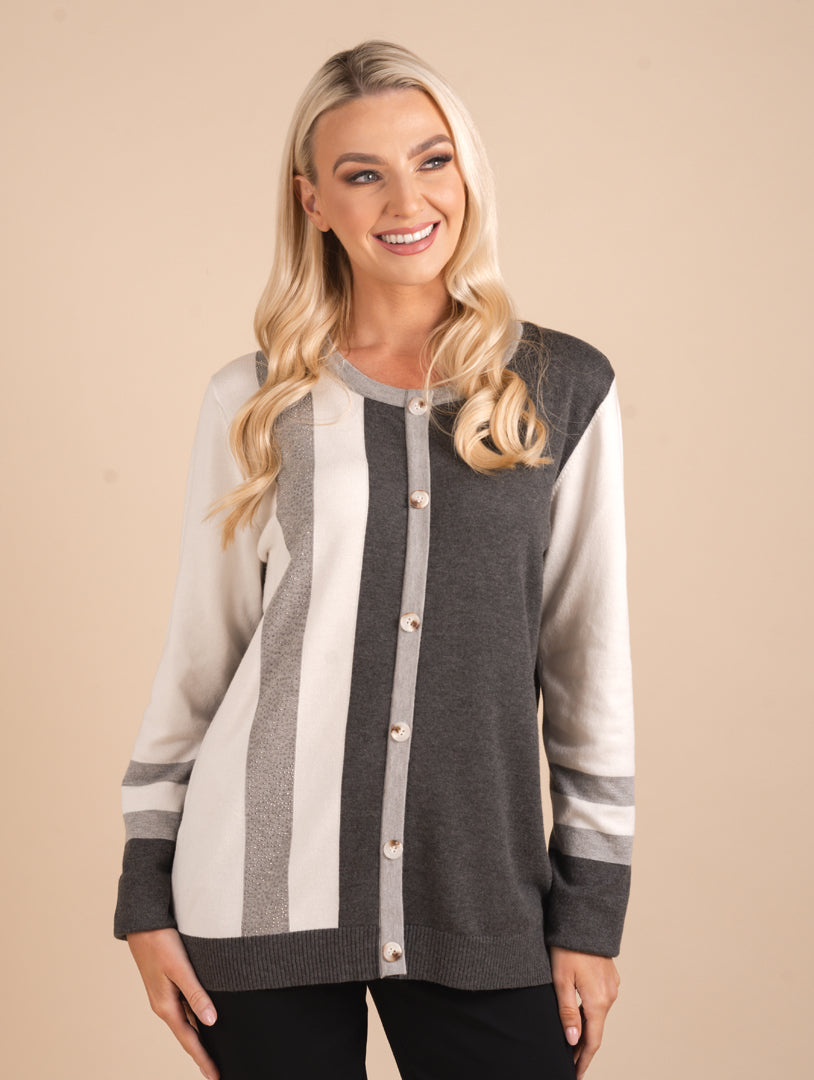 Button Jumper - Dark Grey/Light Grey