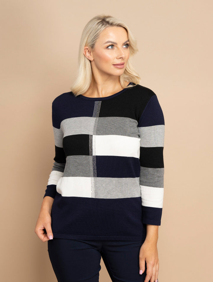 Luxury Knitwear - Navy/Grey