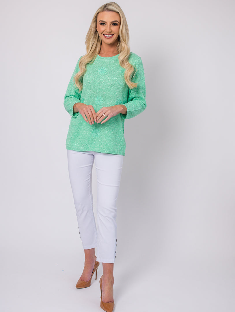 Embroidery Knit - Mint