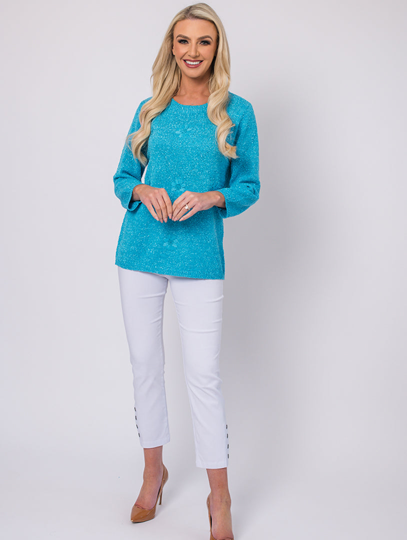 Embroidery Knit - Turq