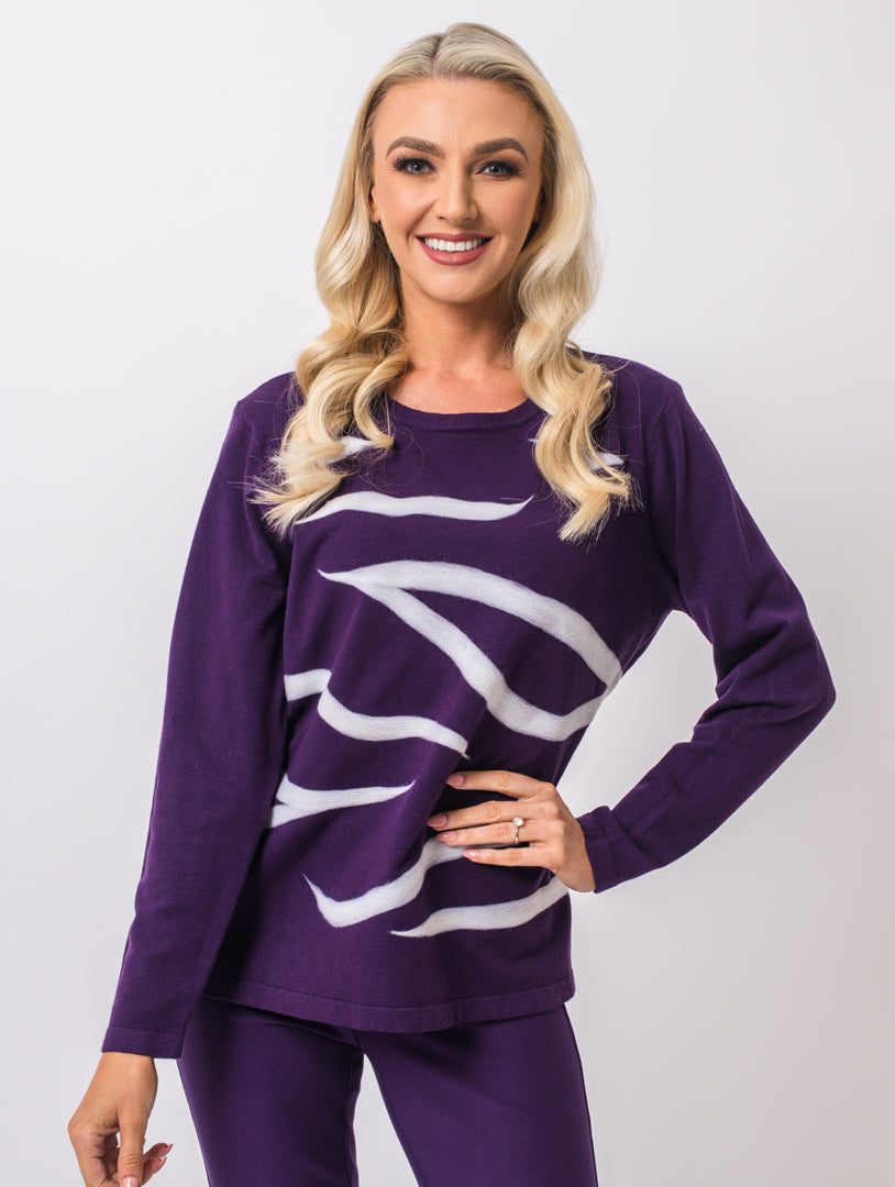 Abstract Knit - Damson Multi
