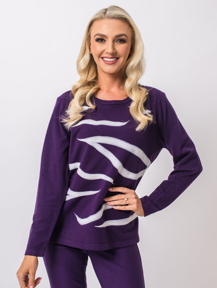 Abstract Knit - Damson Multi
